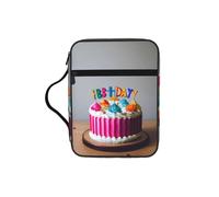 Tamiger Happy Birthday Cake Print Bible Storage Bag Scripture Holder Religious Organizer Christian Gift Accessory