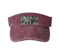 Tamiger Haunted Mansions Print Outdoor Activities Washed Baseball Cap Vintage Classic Fashionable Hat for Sports Red
