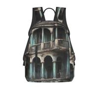 Tamiger Haunted Mansions Print Unisex Lightweight Backpack Water-Resistant Travel Casual Bag Commuting Daypack