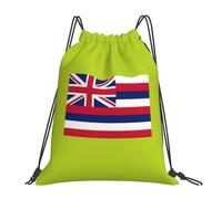 Tamiger Hawaii Flag Print Lightweight Foldable Drawstring Backpack Outdoor Sports Bag Workout Travel Yoga
