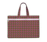 Tamiger Hibiscus Flowers Pattern Print Canvas Tote Document Office Shopping Commuting Business Trips Storage File Bag