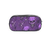 Tamiger Horror Pattern on Purple Background Print Clear Pencil Case Transparent Stationery Organizer Pouch Travel Office Supplies