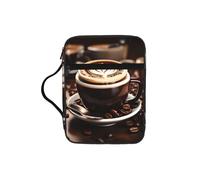 Tamiger Hot Coffee with Coffee Bean Print Bible Storage Bag Scripture Holder Religious Organizer Christian Gift Accessory