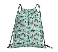 Tamiger Hot Dogs And Lemonade Print Lightweight Foldable Drawstring Backpack Outdoor Sports Bag Workout Travel Yoga