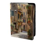 Tamiger Italian Street Print 5.5in Passport Travel Document Wallet Unisex Gift for Vacations Business Trips