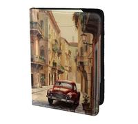 Tamiger Italian Street Print 5.5in Passport Travel Document Wallet Unisex Gift for Vacations Business Trips