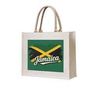 Tamiger Jamaican Flag Elements Print Large Tote Bag Women Men Reusable Lightweight Comfortable Shopping Beach Travel