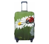 Tamiger Ladybug on Daisy Flower Print Elastic Washable Baggage Protector Universal Suitcase Cover Travel Luggage Cover