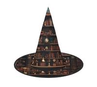 Tamiger Library Bookshelf Print Adults Carnival Hat Party Theme Cosplay Costume Festive Headwear Travel Accessory