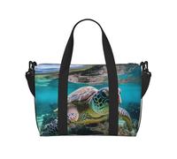 Tamiger Lord Howe Island Sea Turtle Print Hand Travel Bag Adjustable Lightweight Weekend Casual Sling Bags Tote Vacation Gym