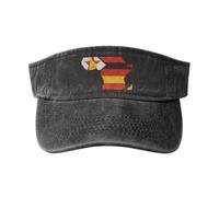 Tamiger Map Outline of Africa Print Outdoor Activities Washed Baseball Cap Vintage Classic Fashionable Hat for Sports Black