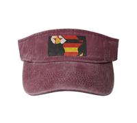 Tamiger Map Outline of Africa Print Outdoor Activities Washed Baseball Cap Vintage Classic Fashionable Hat for Sports Red