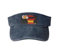 Tamiger Map Outline of Africa Print Outdoor Activities Washed Baseball Cap Vintage Classic Fashionable Hat for Sports Navy Blue