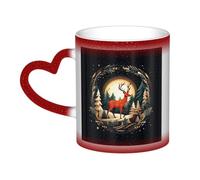 Tamiger Merry Christmas Deer Print Starry Sky Color Changing Mug Ceramic Coffee Mug Home Office Daily Use Accessory