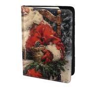 Tamiger Merry Christmas Print 5.5in Passport Travel Document Wallet Unisex Gift for Vacations Business Trips