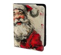 Tamiger Merry Christmas Print 5.5in Passport Travel Document Wallet Unisex Gift for Vacations Business Trips