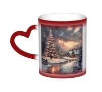 Tamiger Merry Christmas Print Starry Sky Color Changing Mug Ceramic Coffee Mug Home Office Daily Use Accessory