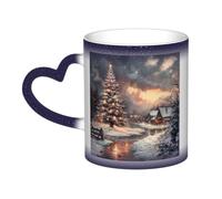 Tamiger Merry Christmas Print Starry Sky Color Changing Mug Ceramic Coffee Mug Home Office Daily Use Accessory