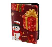 Tamiger Merry Christmas Snowman Print 5.5in Passport Travel Document Wallet Unisex Gift for Vacations Business Trips