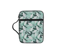 Tamiger Mint Gray Leaves Print Bible Storage Bag Scripture Holder Religious Organizer Christian Gift Accessory