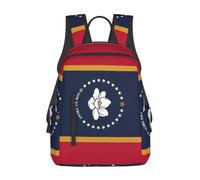 Tamiger Mississippi State Flag Print Unisex Lightweight Backpack Water-Resistant Travel Casual Bag Commuting Daypack