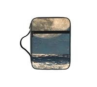 Tamiger Moon and Sea Print Bible Storage Bag Scripture Holder Religious Organizer Christian Gift Accessory