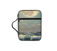 Tamiger Moon and Sea Print Bible Storage Bag Scripture Holder Religious Organizer Christian Gift Accessory