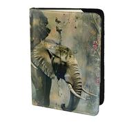 Tamiger Nature Elephants Print 5.5in Passport Travel Document Wallet Unisex Gift for Vacations Business Trips