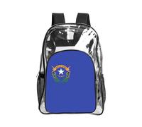 Tamiger Nevada State Flag Print Clear Backpack Transparent Bag for Hiking Outdoor Gym Campus Commute Daily Use