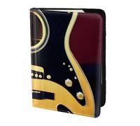 Tamiger Note Guitar Print 5.5in Passport Travel Document Wallet Unisex Gift for Vacations Business Trips