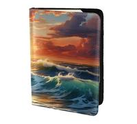 Tamiger Ocean Sunset Scenery Print 5.5in Passport Travel Document Wallet Unisex Gift for Vacations Business Trips