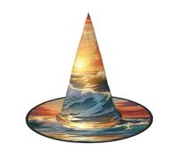 Tamiger Ocean Sunset Scenery Print Adults Carnival Hat Party Theme Cosplay Costume Festive Headwear Travel Accessory