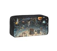 Tamiger Physics Print Print Unisex Spacious Pen Case Large-Capacity Stationery Organizer Pouch for Carry Daily