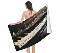 Tamiger Piano Keys with Musical Notes Print Bay beach towel Oversized Bath Towel 52x32 in Highly Absorbent Quick Dry Soft