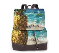 Tamiger Pineapple By The Sea Print Stylish Women'S Backpack Versatile Rucksack Daily Travel Bag Work Weekend Getaway