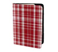 Tamiger Plaid Red and Black Print 5.5in Passport Travel Document Wallet Unisex Gift for Vacations Business Trips