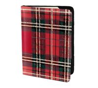 Tamiger Plaid Red and Black Print 5.5in Passport Travel Document Wallet Unisex Gift for Vacations Business Trips