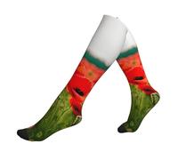 Tamiger Poppy Flowers Vivid Petals Print Compression Running Socks For Men And Women Athletic Socks For Everyday Use Socks