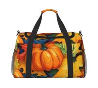 Tamiger Pumpkin Autumn Blessings Print Hand Travel Bag Lightweight Portable Carry-On Versatile Foldable Shoulder Tote