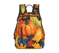 Tamiger Pumpkin Autumn Blessings Print Unisex Lightweight Backpack Water-Resistant Travel Casual Bag Commuting Daypack