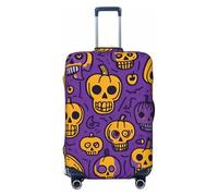 Tamiger Pumpkin Skeleton Bone Print Stretch Universal Suitcase Cover Luggage Protector Elastic Travel Accessory Storage