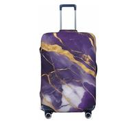 Tamiger Purple and Gold Marble Print Elastic Washable Baggage Protector Universal Suitcase Cover Travel Luggage Cover