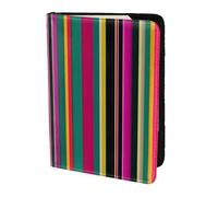 Tamiger Rainbow Colored Striped Print 5.5in Passport Travel Document Wallet Unisex Gift for Vacations Business Trips