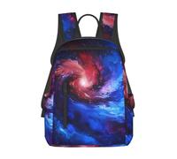 Tamiger Red Blue Galaxy Print Unisex Lightweight Backpack Water-Resistant Travel Casual Bag Commuting Daypack