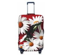 Tamiger Red Flower and White Daisy Print Elastic Washable Baggage Protector Universal Suitcase Cover Travel Luggage Cover
