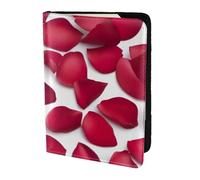 Tamiger Red Rose Petals Print 5.5in Passport Travel Document Wallet Unisex Gift for Vacations Business Trips