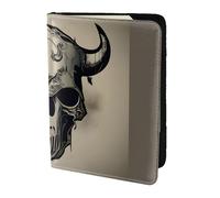 Tamiger Runner Bull Skull Print 5.5in Passport Travel Document Wallet Unisex Gift for Vacations Business Trips