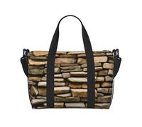 Tamiger Rustic Rocks Brick Wall Print Hand Travel Bag Adjustable Lightweight Weekend Casual Sling Bags Tote Vacation Gym
