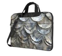 Tamiger Silver Fish Scale Print Stylish Laptop Bag Portable Notebook Case Business Office Commute Weekend Trips