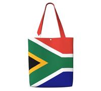 Tamiger South African Flag Print Canvas Shoulder Bag Large Capacity Tote Shopping Travel Everyday Casual Handbags